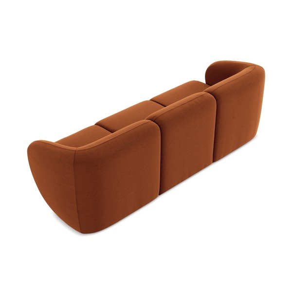 Aksamitna sofa w kolorze terakoty 244 cm Lani – Makamii-image-3
