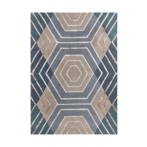 Niebieski dywan wełniany Flair Rugs Harlow, 160x230 cm