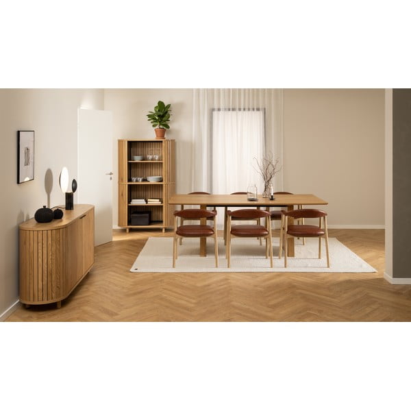 Koniakowe/w naturalnym kolorze krzesło z imitacji skóry Addi – Actona-image-2