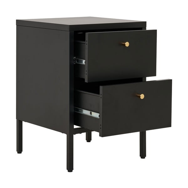 Czarna metalowa szafka nocna Dalby – House Nordic-image-3