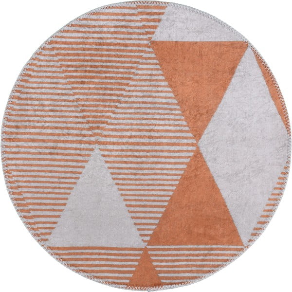 Pomarańczowy okrągły dywan odpowiedni do prania ø 120 cm Yuvarlak – Vitaus