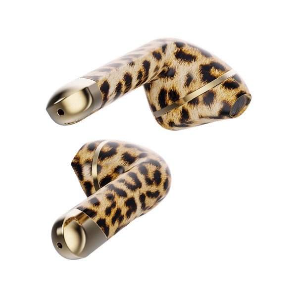 Bezprzewodowe słuchawki w etui Happy Plugs Air 1 Leopard-image-3