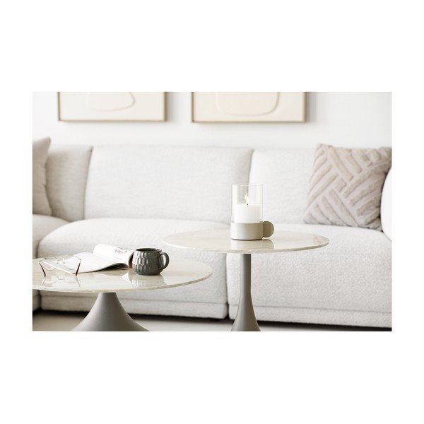 Okrągły stolik ze szklanym blatem w kolorze khaki ø 70 cm Pienza – House Nordic-image-2