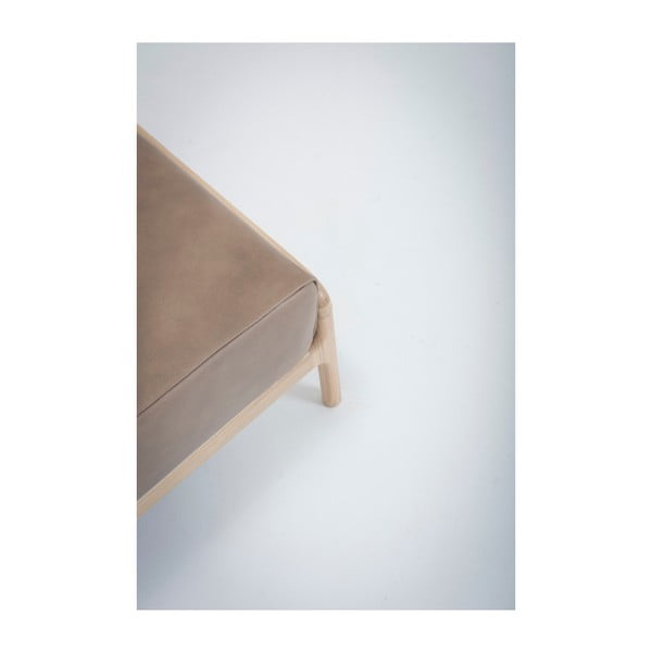 Jasnobrązowy podnóżek z konstrukcją z litego drewna dębowego Gazzda Fawn-image-4