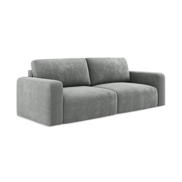Szara rozkładana/ze schowkiem sofa z tkaniny szenilowej 252 cm Kona – Makamii-image-2