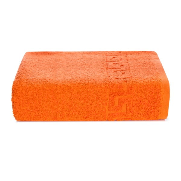 Pomarańczowy ręcznik kąpielowy z bawełny Kate Louise Pauline, 70x140 cm