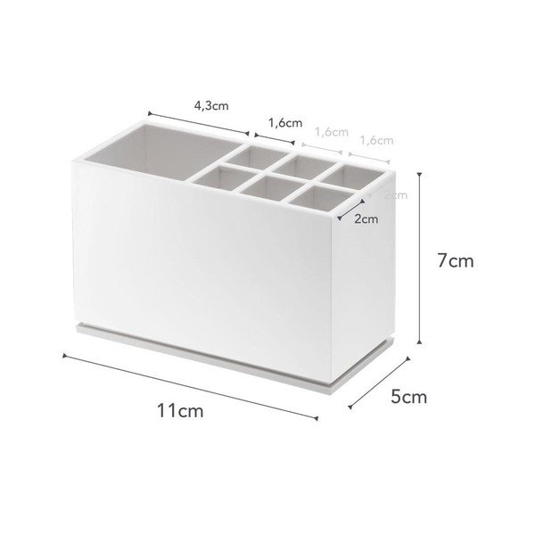 Biały pojemnik na szczoteczki i pastę do zębów YAMAZAKI Mist-image-4