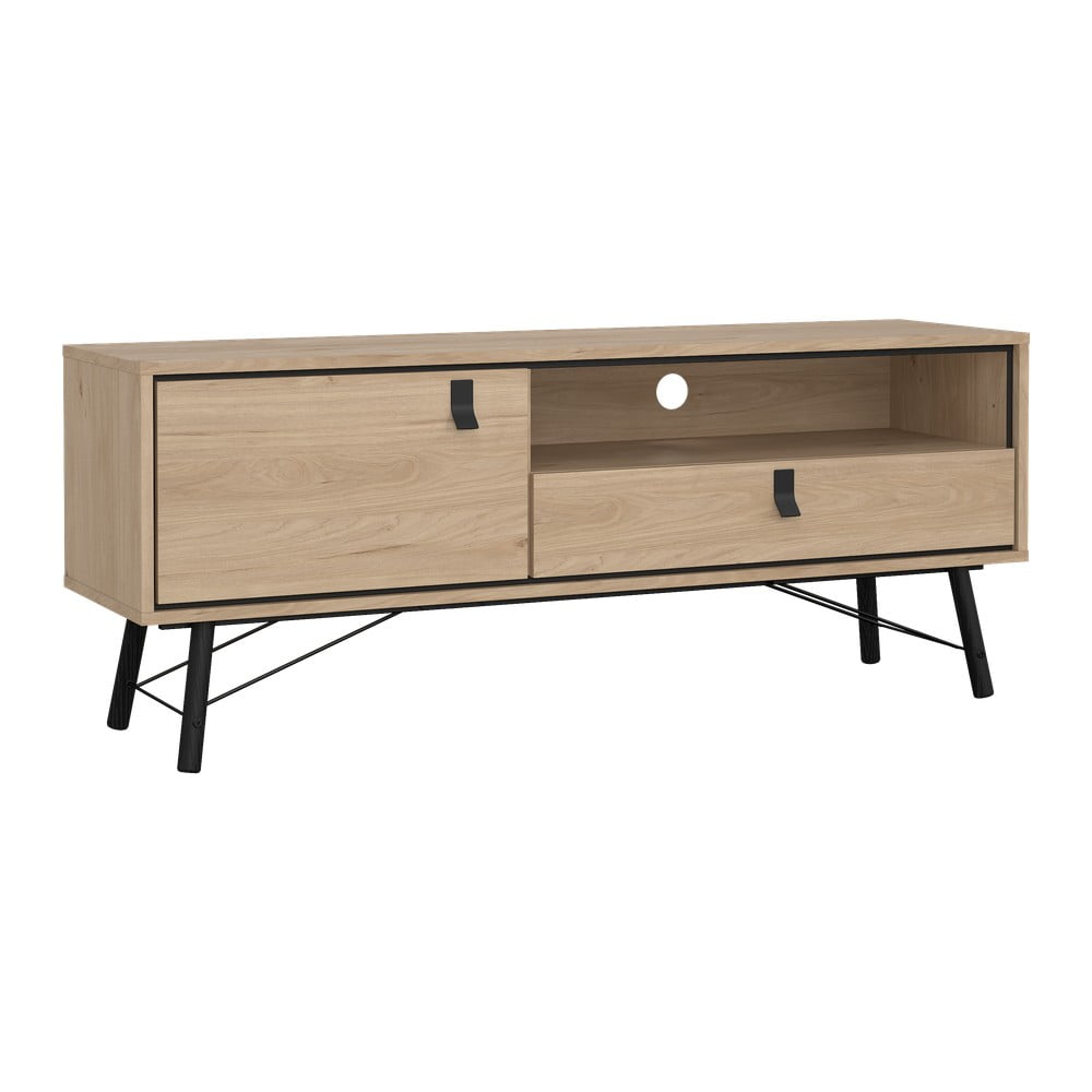 Szafka pod TV w dekorze dębu w naturalnym kolorze 150x60x40 cm Ry – Tvilum (zdjęcie 7)