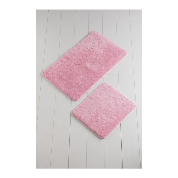 Komplet 2 różowych dywaników łazienkowych Color of Candy Pink