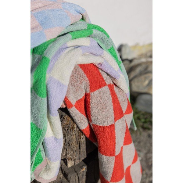 Pomarańczowo-beżowy ręcznik z bawełny organicznej frotte 50x90 cm Retro – Mette Ditmer Denmark-image-1