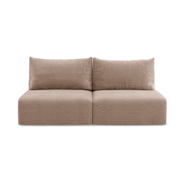 Jasnobrązowa rozkładana/ze schowkiem sofa 216 cm Kalena – Makamii