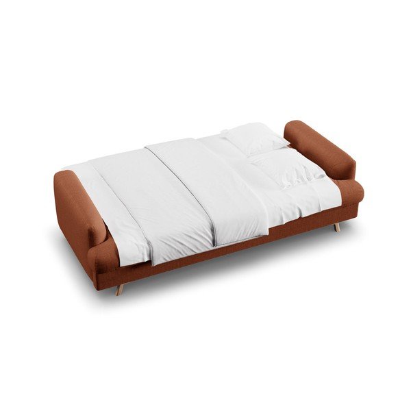 Rozkładana/ze schowkiem sofa w kolorze terakoty 233 cm Naomi – Micadoni -image-3