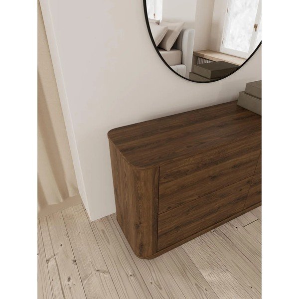 Komoda w dekorze dębu w ciemnym naturalnym kolorze 160x75x40 cm Atmore – Actona-image-1