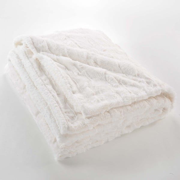 Kremowy koc z mikropluszu 180x220 cm Foxy – douceur d'intérieur