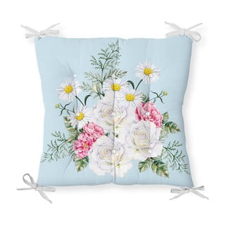 Poduszka na krzesło z domieszką bawełny Minimalist Cushion Covers Spring Flowers, 40x40 cm