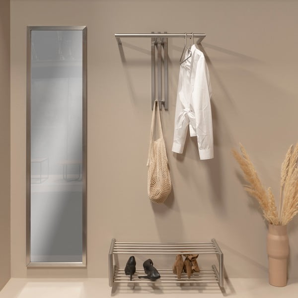 Metalowy wieszak ścienny w kolorze srebra 65 cm Senza – Spinder Design-image-1