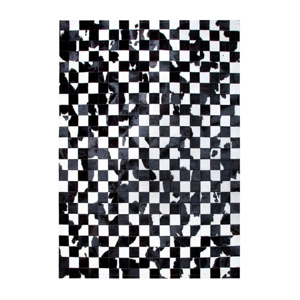 Skórzany dywan Pipsa Black & White, 180x120 cm