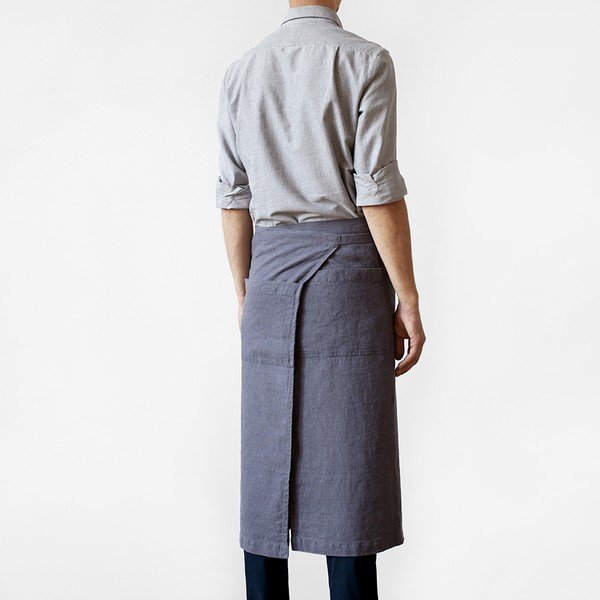 Ciemnoszary lniany fartuch Linen Tales Garcon, dł. 76 cm-image-1