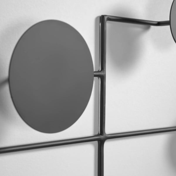 Czarny metalowy wieszak ścienny Kave Home Vianela, 52x40 cm-image-1