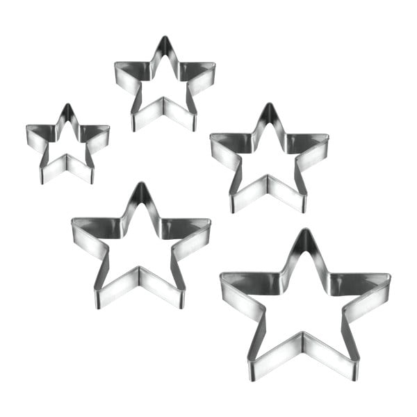 Zestaw 5 foremek do wykrawania w kształcie gwiazdek Metaltex Cookie Cutters