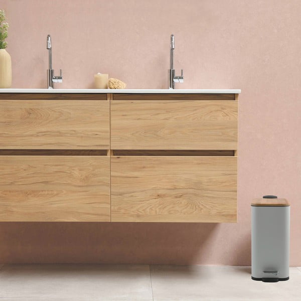 Biały stalowy kosz na śmieci z pedałem 5 l   Erik – Spirella-image-1