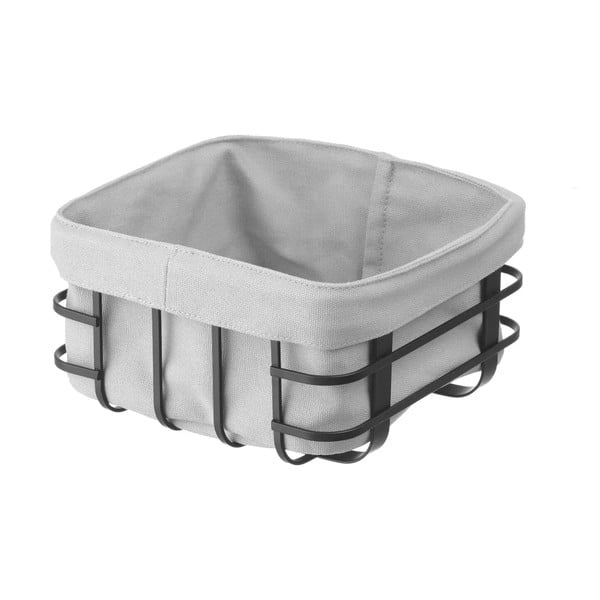 Czarno-szary koszyk na pieczywo z materiałowym środkiem Hendi, 19x19 cm-image-2