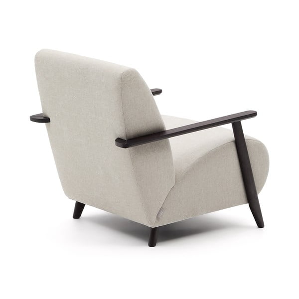 Beżowokremowy fotel z tkaniny szenilowej Meghan – Kave Home-image-3