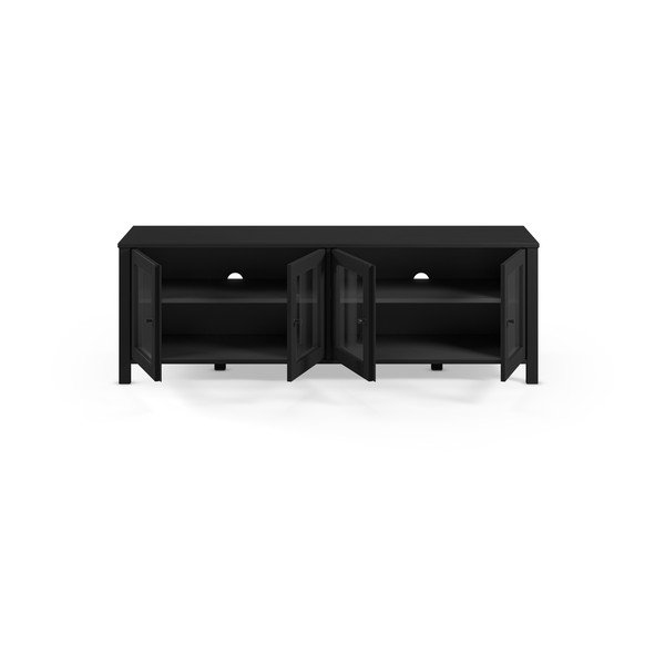 Czarna szafka pod TV z litego drewna sosnowego 150x50x40 cm Alessandra – Marckeric-image-3