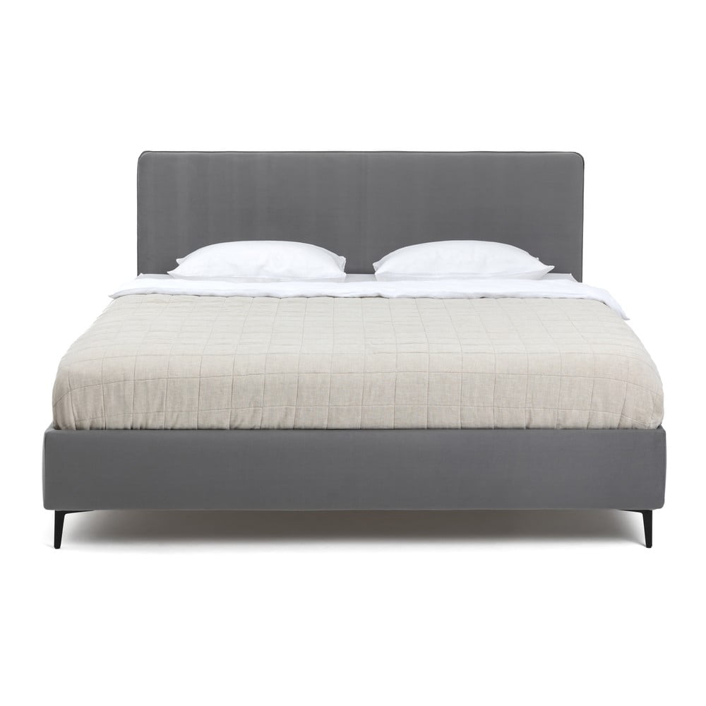 Szare tapicerowane łóżko dwuosobowe ze stelażem 180x200 cm Noira Slim – Bonami Selection (zdjęcie 11)