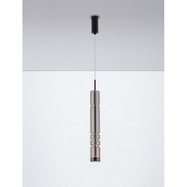 Szara szklana lampa wisząca LED ø 8 cm Bento – Nova Luce-image-4