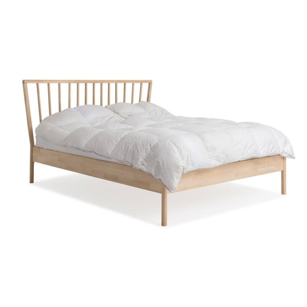 Łóżko ręcznie wykonane z litego drewna brzozowego Kiteen Melodia, 160x200 cm