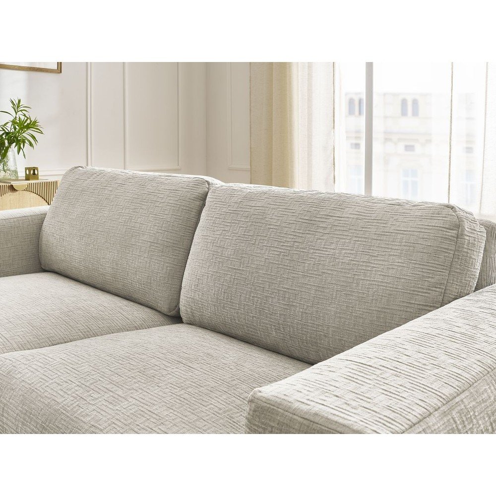 Beżowa rozkładana sofa do spania z tkaniny szenilowej 240 cm Hugo – Bobochic Paris (zdjęcie 6)