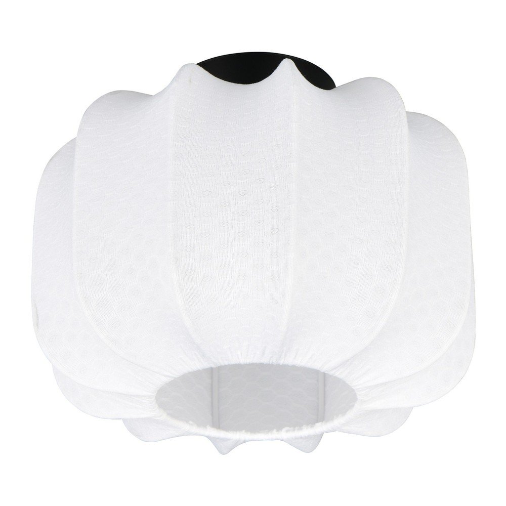 Biała metalowa lampa sufitowa z tekstylnym kloszem ø 25 cm Madleine – Reality