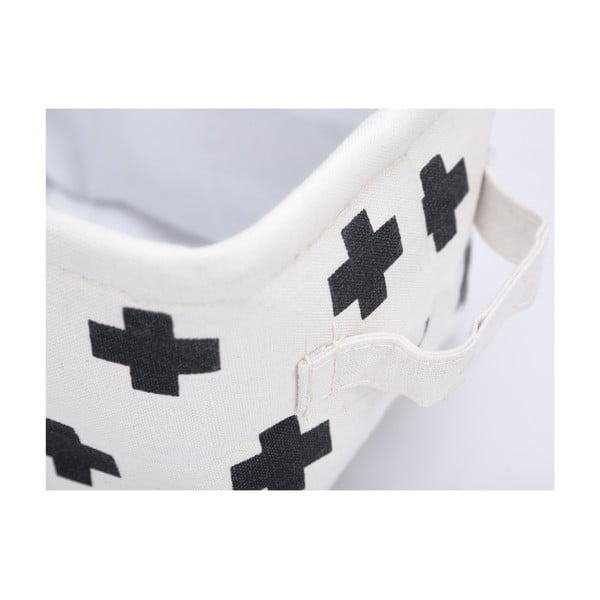 Czarno-biały kosz do przechowywania KICOTI Cross, 20x16 cm-image-2