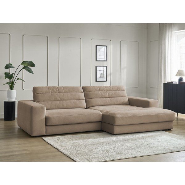 Szarobrązowy aksamitny narożnik (prawostronny/z szezlongiem) Sierra – Bobochic Paris-image-1