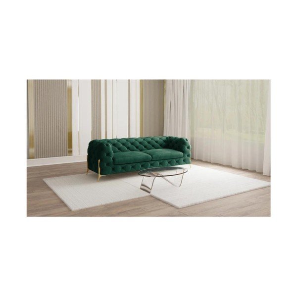 Ciemnozielona aksamitna sofa 225 cm Chelsea Bis – Ropez-image-1