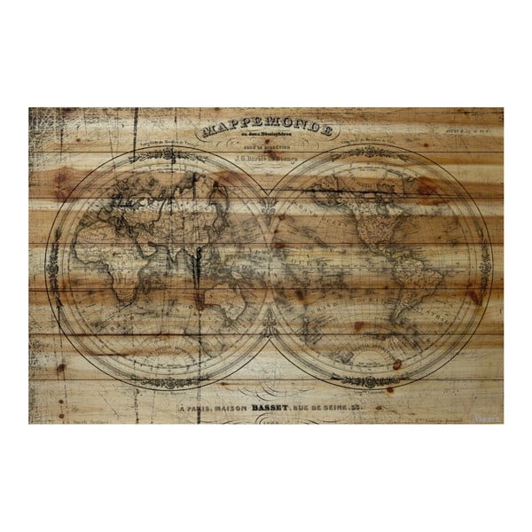 Obraz na drewnie Marmont Hill Wooden World, 61x41 cm