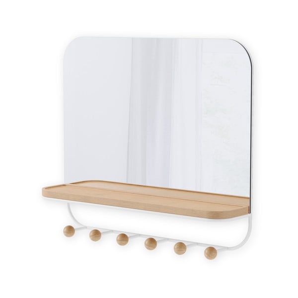 Biały wieszak ścienny z drewna bukowego z półką Estique – Umbra-image-3