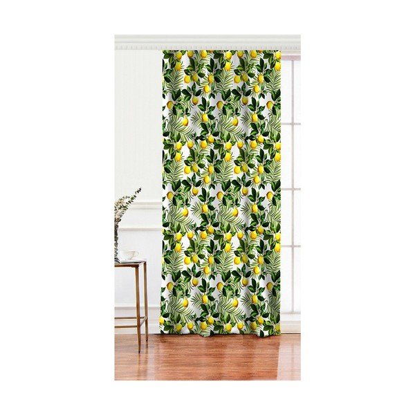 Żółto-zielona zasłona 140x260 cm – Mila Home-image-1