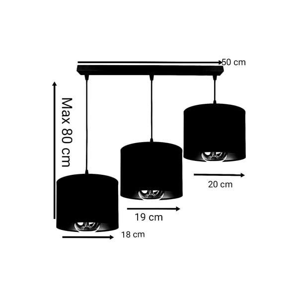 Czarno-niebieska lampa wisząca 50x80 cm 3 − Magenta Home-image-1
