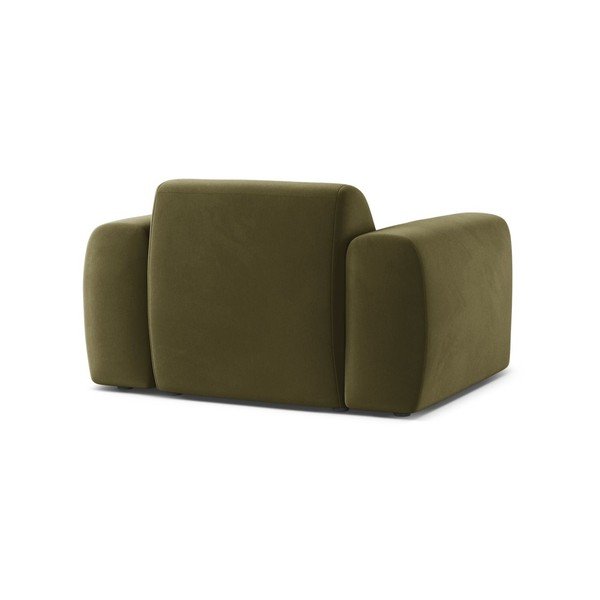 Aksamitny fotel w kolorze khaki Molino – Micadoni -image-3