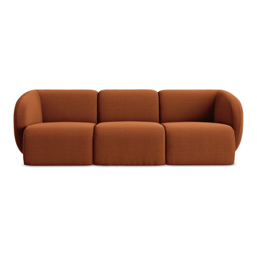 Aksamitna sofa w kolorze terakoty 244 cm Lani – Makamii