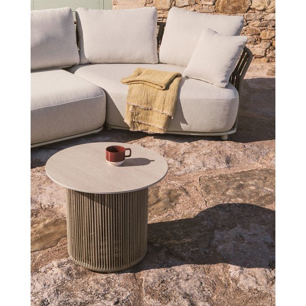 Metalowy okrągły stolik ogrodowy ø 55 cm Orosei – Kave Home-image-1