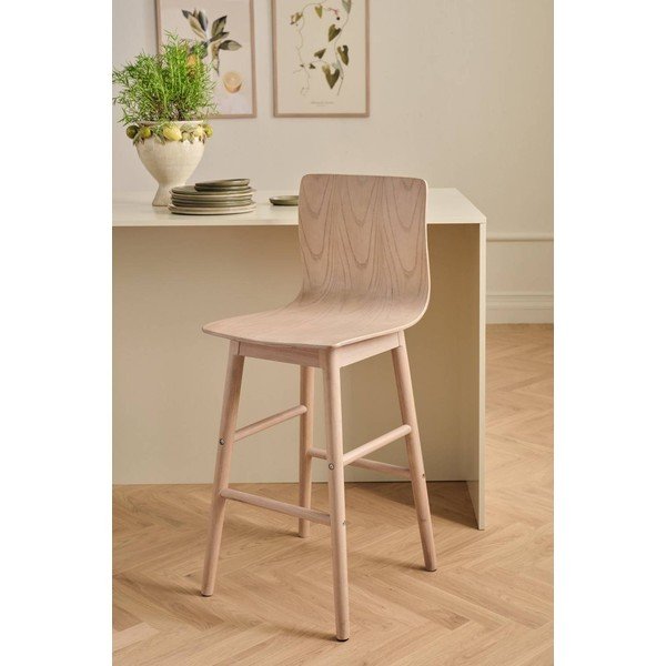 Hoker z litego drewna kauczukowego w naturalnym kolorze (wysokość siedziska 68 cm) Svensen – Ellos Home-image-1