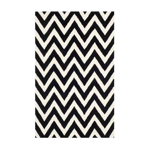 Wełniany dywan Safavieh Stella Black, 274x182 cm