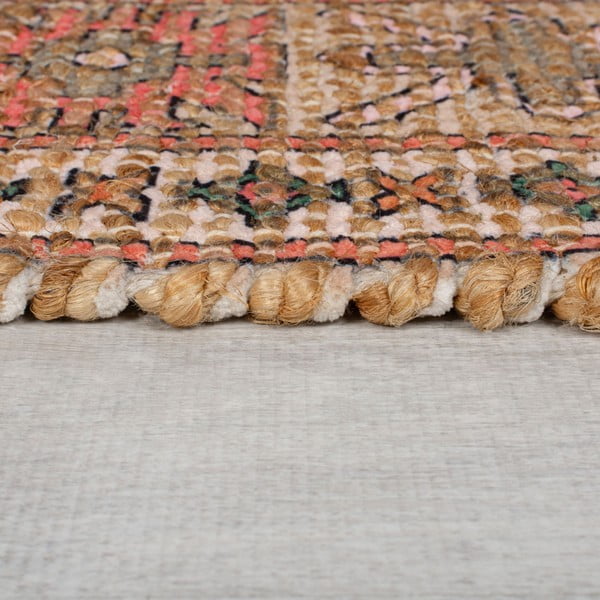 Różowo-pomarańczowy dywan z mieszanki juty tkany ręcznie 60x230 cm Lana Jute – Flair Rugs-image-4