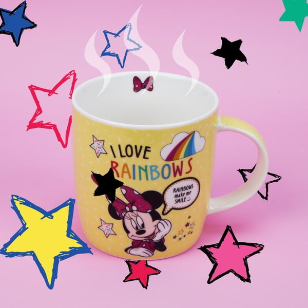 Kubek ceramiczny Disney Mouse Minnie I Love Rainbows, 400 ml