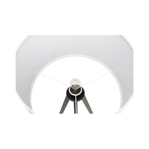 Lampa stojąca z czarną konstrukcją i białym abażurem Kokoon Trivet-image-3