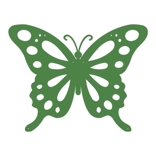 Zielona metalowa dekoracja ścienna Butterfly