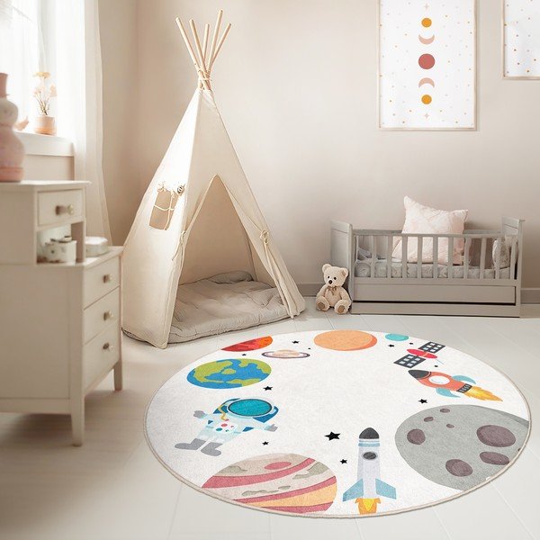 Dziecięcy dywan do zabawy odpowiedni do prania ø120 cm Space Trip – Mila Home-image-2